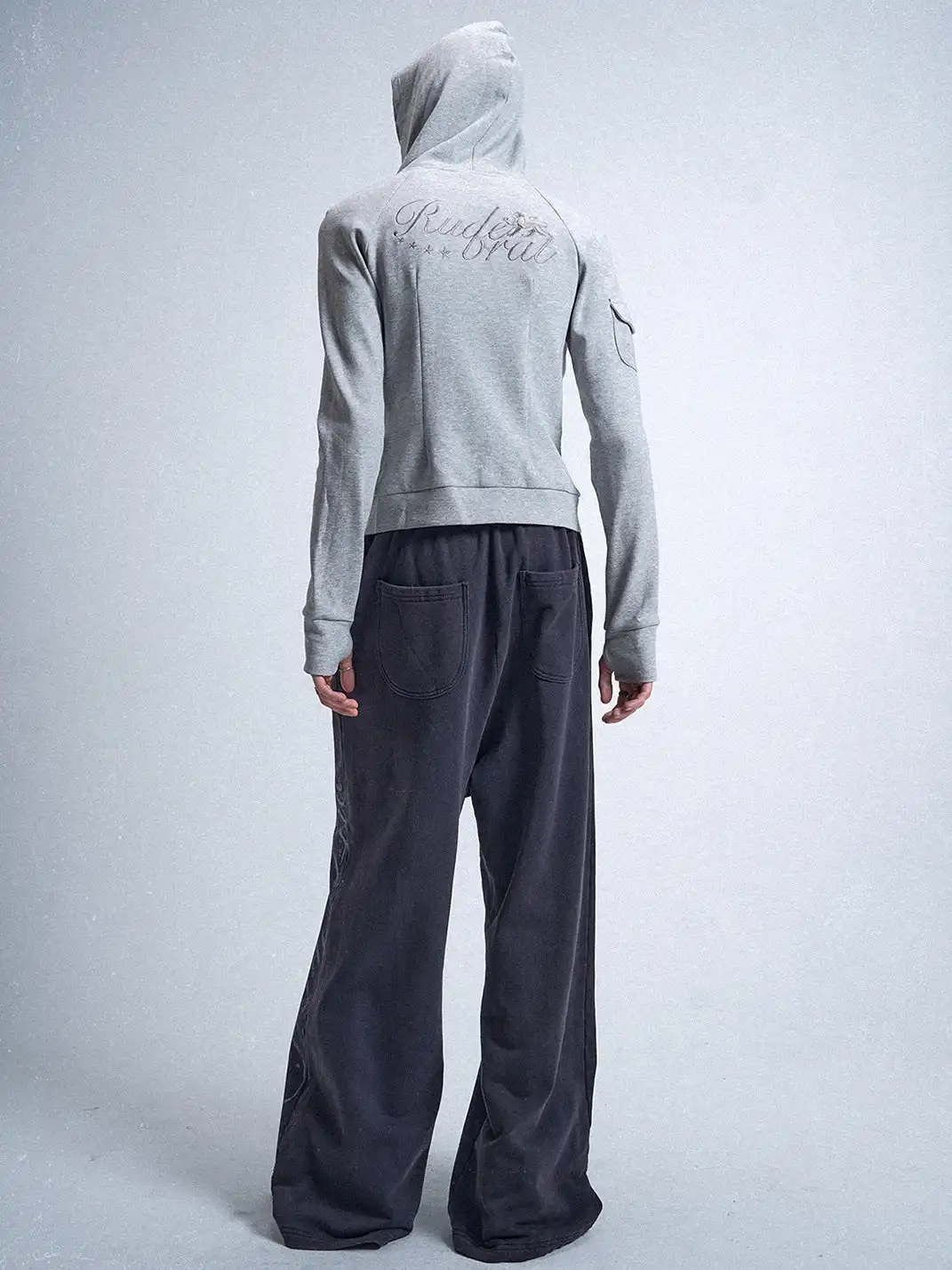 noEmosen | Faux Two-piece Silver Leopard Print Sweatshirt