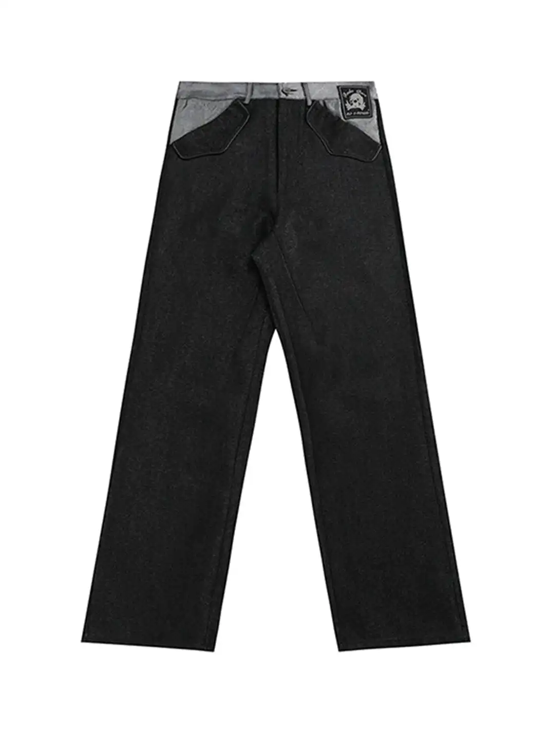 noEmosen | "RUDEBART Skull" Silver Thread Jeans