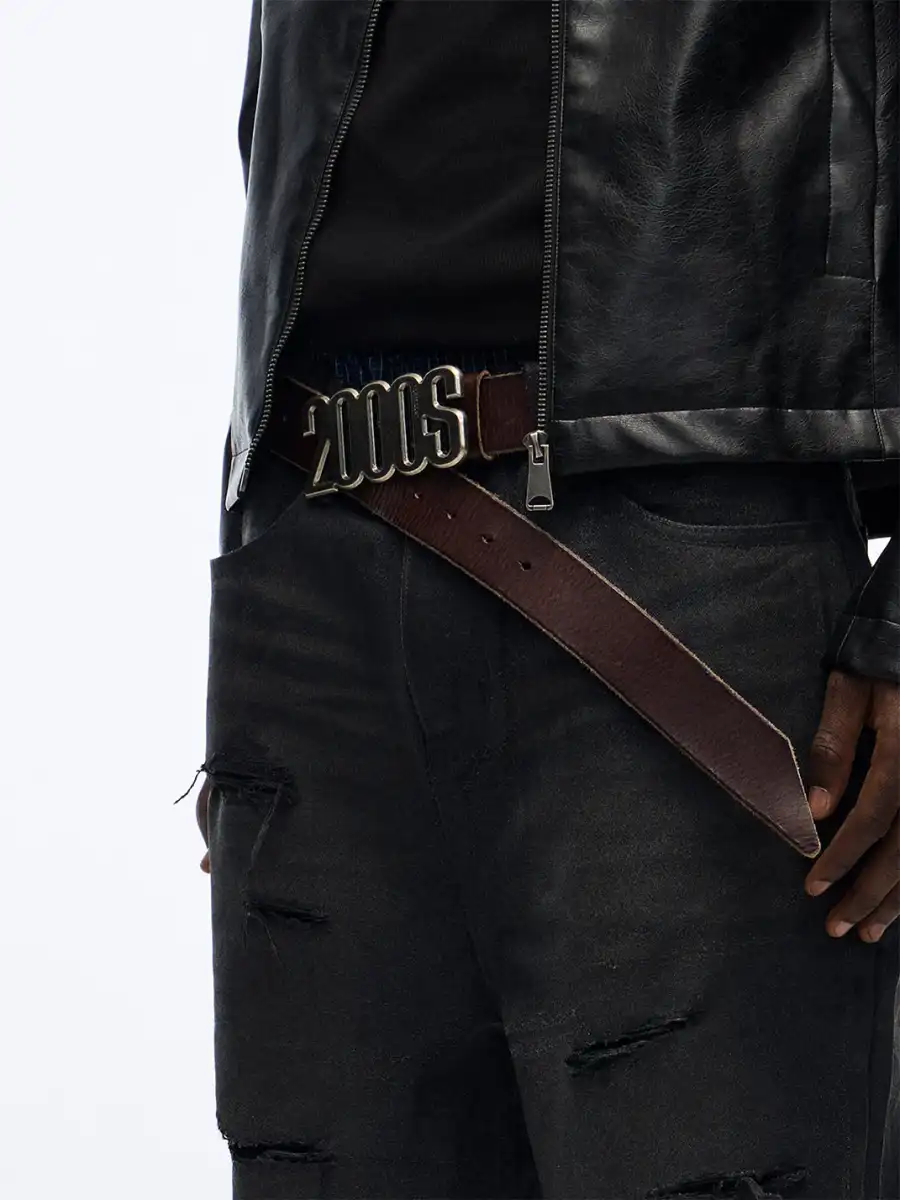 noEmosen | 2000S Top Grain Cowhide Leather Belt - 4