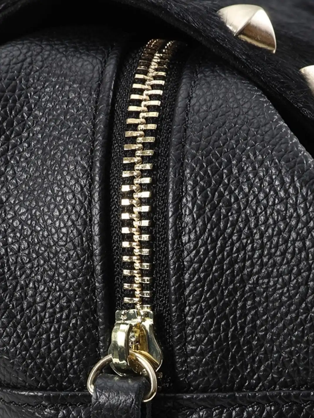 noEmosen | Horsehair And Cowhide Leather Studded Backpack
