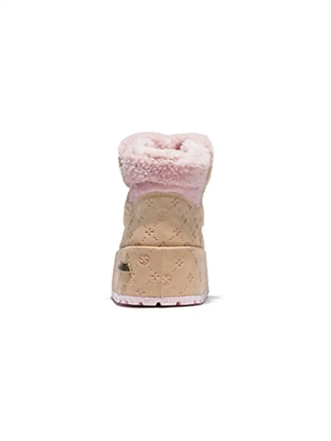 SALAXI | Monogram Design Faux Fur Platform Boots For Women