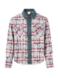 KREATE | Plaid Patchwork Denim Shirt