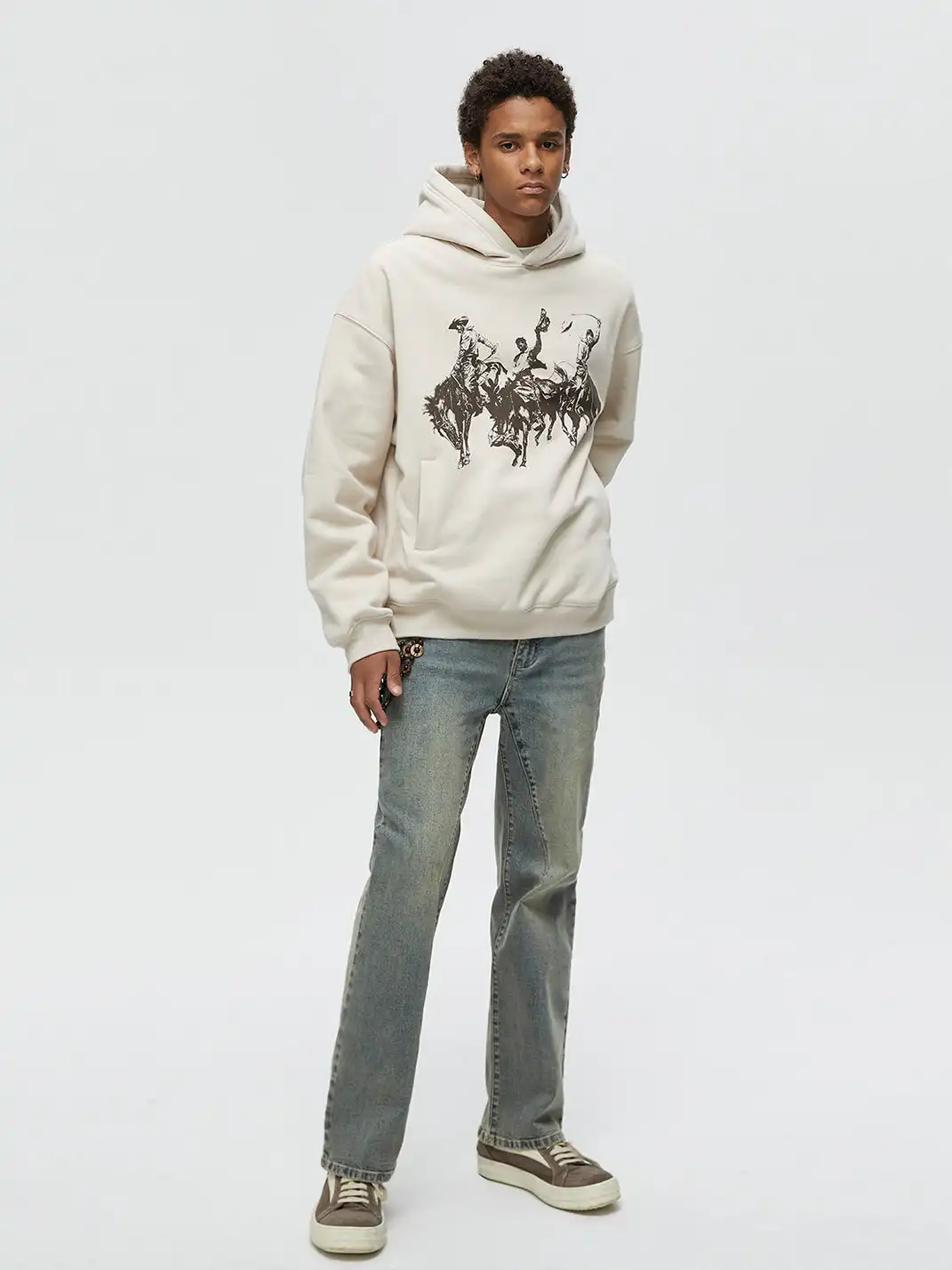 KREATE | Retro Print Pullover Hoodie