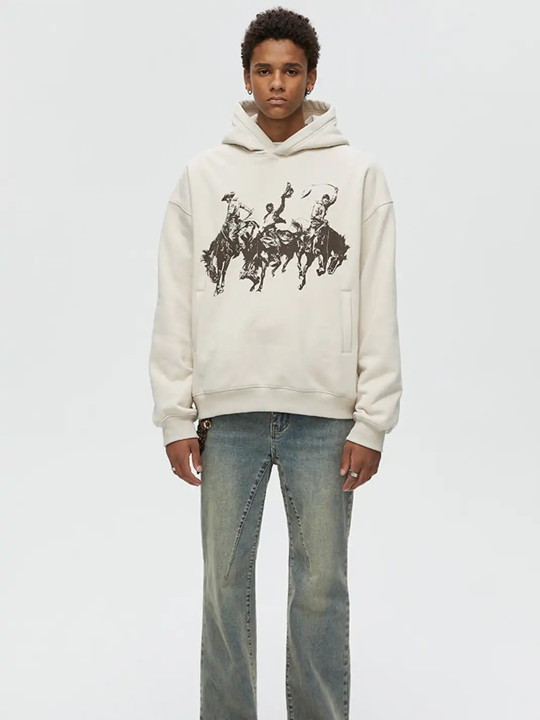 KREATE | Retro Print Pullover Hoodie