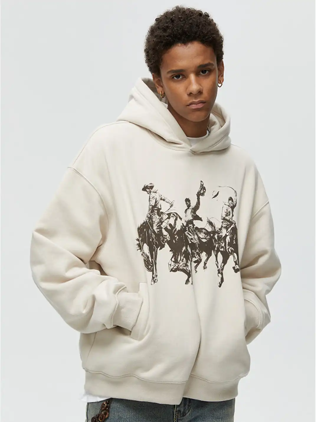 KREATE | Retro Print Pullover Hoodie