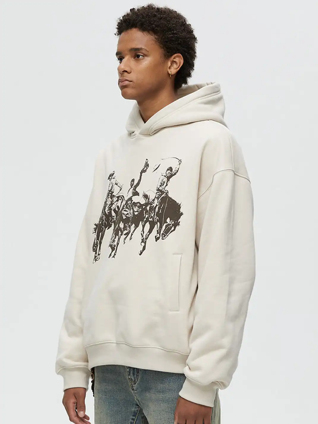 KREATE | Retro Print Pullover Hoodie