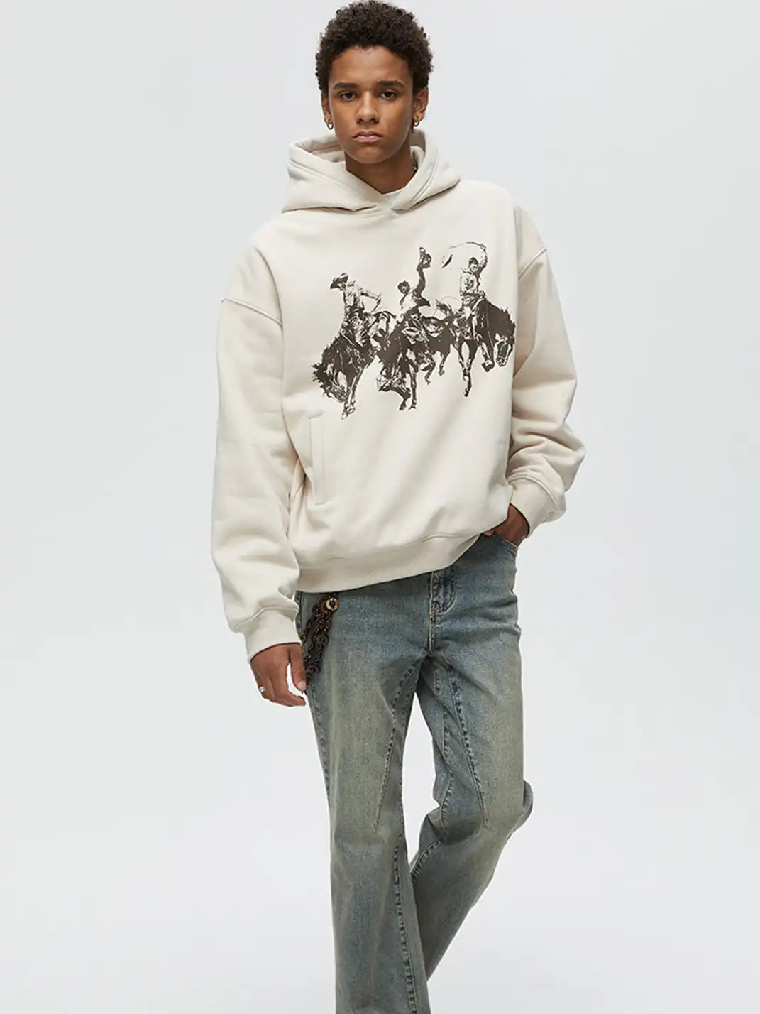 KREATE | Retro Print Pullover Hoodie