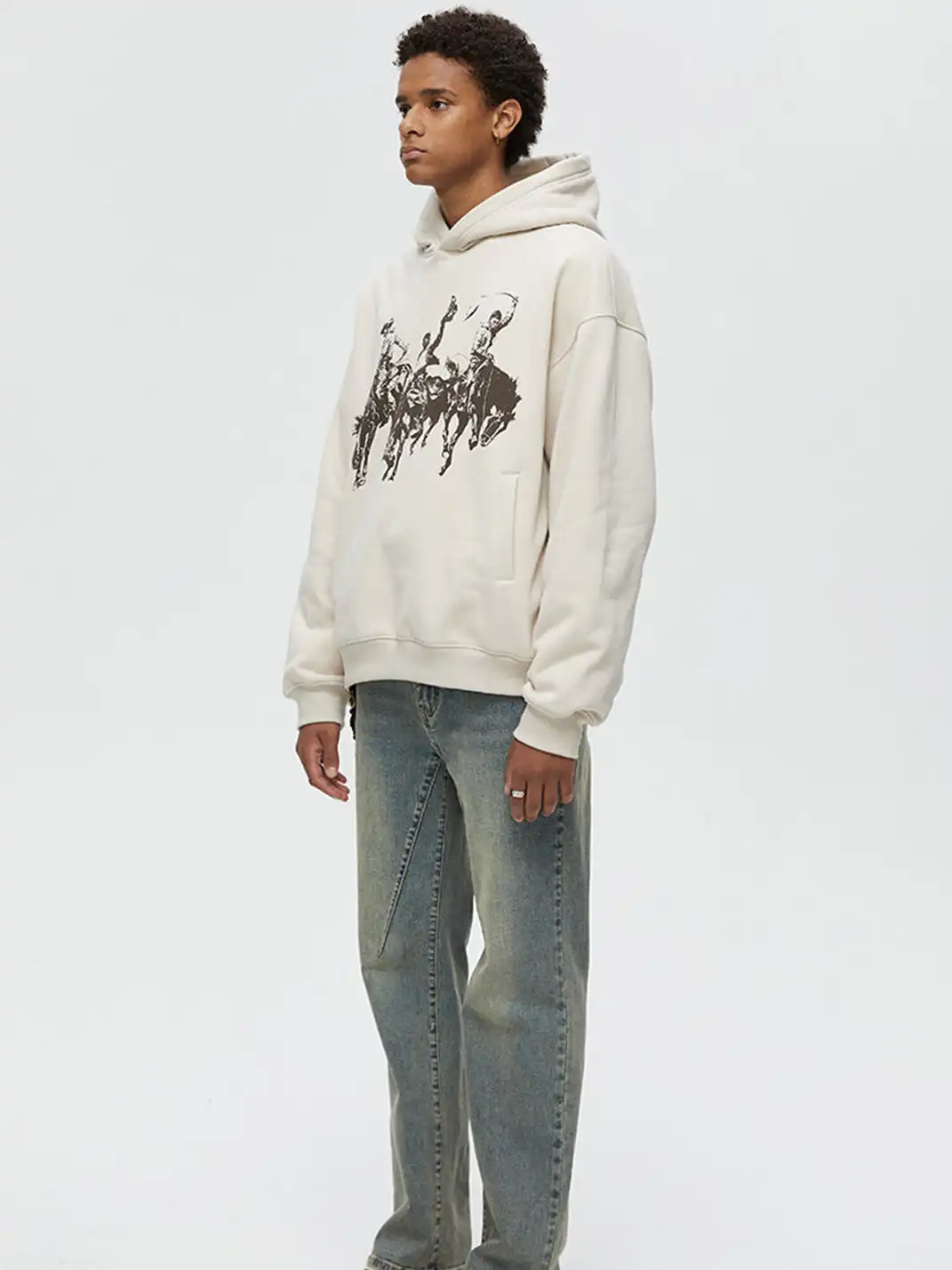 KREATE | Retro Print Pullover Hoodie