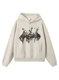 KREATE | Retro Print Pullover Hoodie