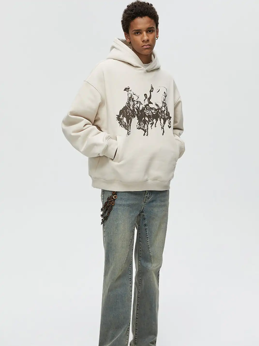 KREATE | Retro Print Pullover Hoodie