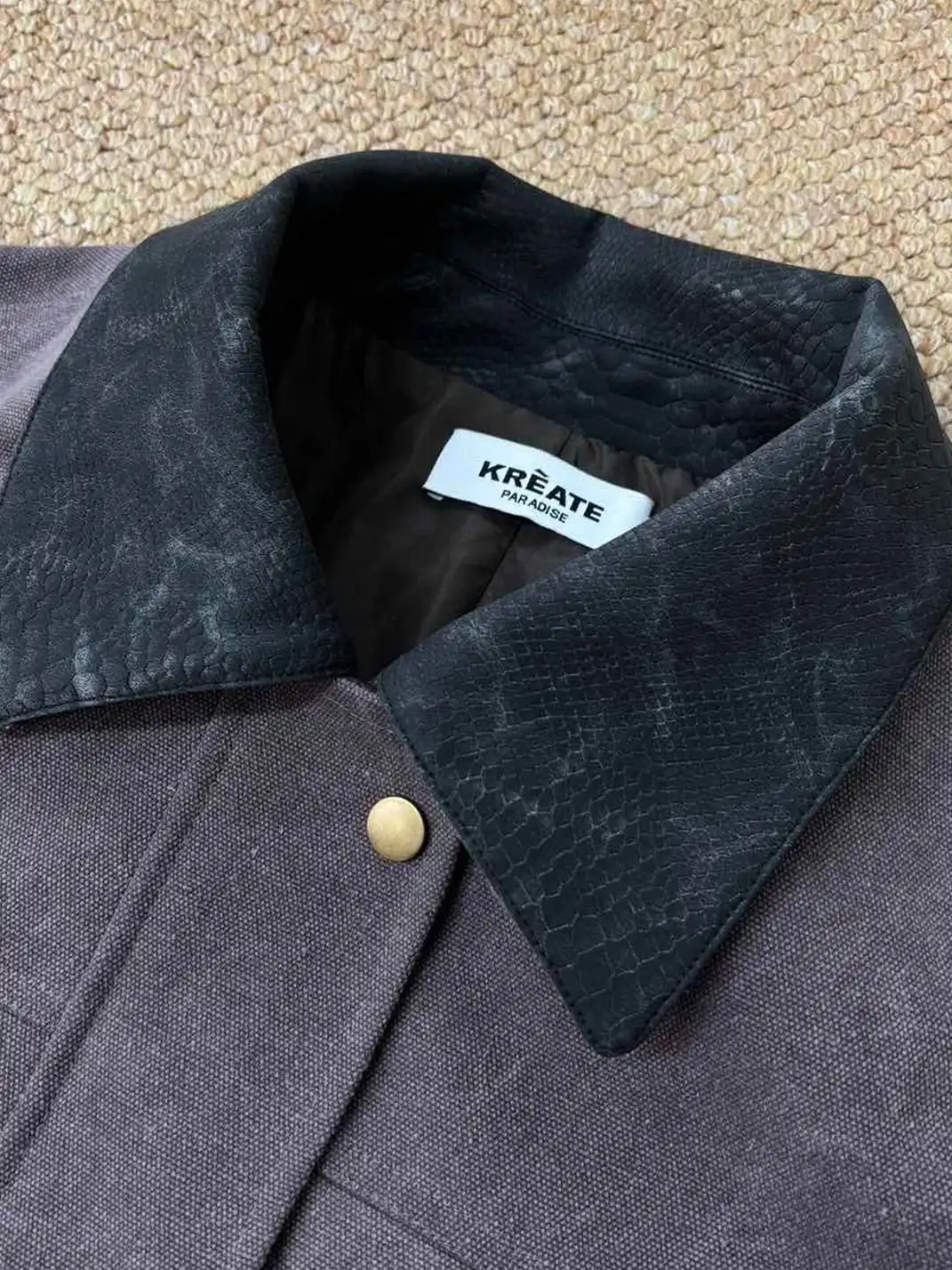KREATE | Beaded Canvas Faux Snakeskin Jacket