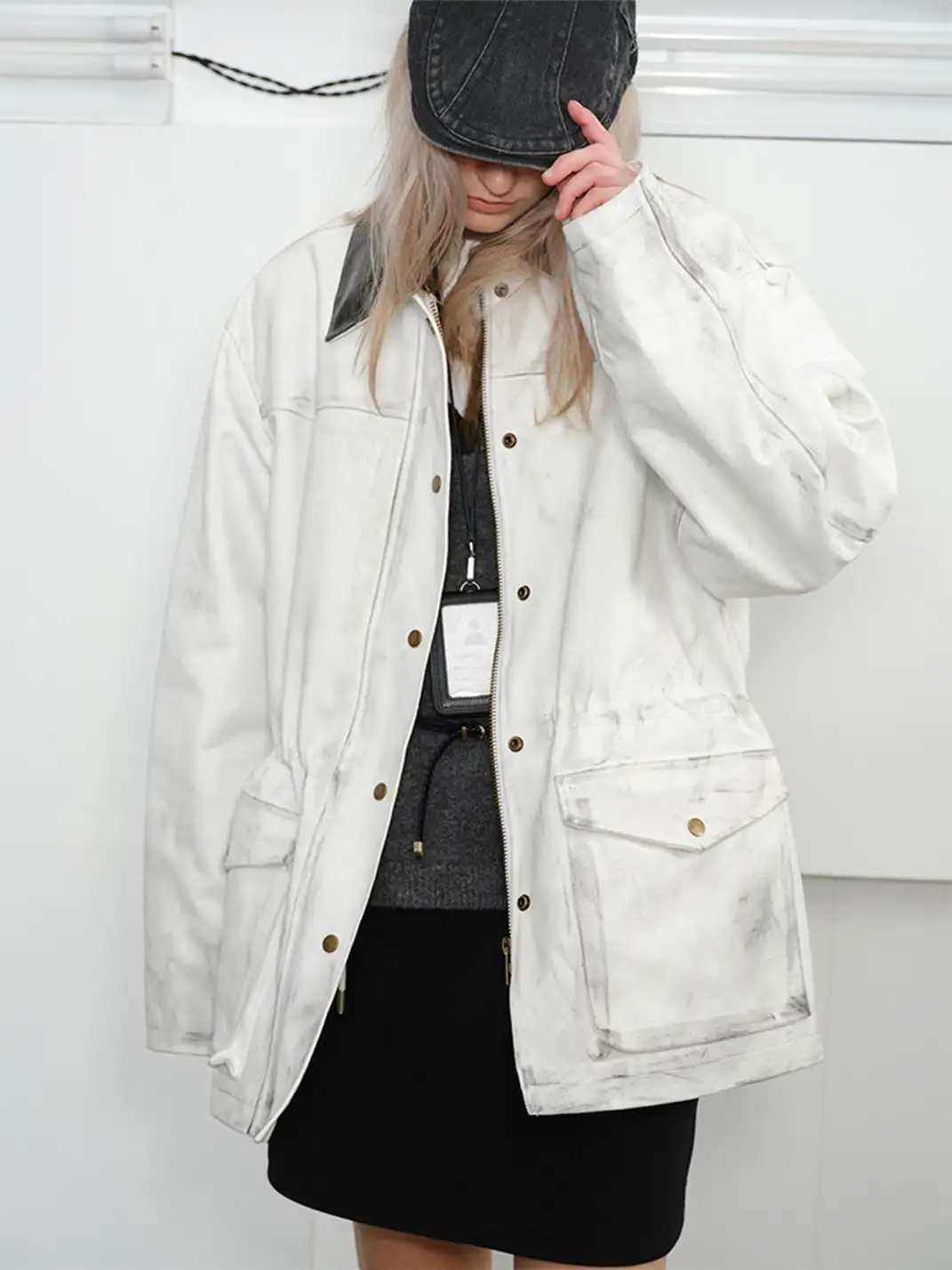 KREATE | Beaded Canvas Faux Snakeskin Jacket