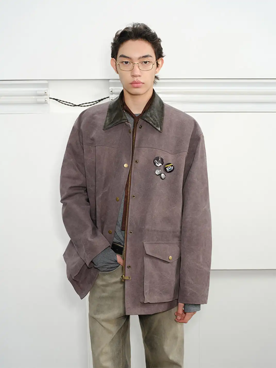 KREATE | Beaded Canvas Faux Snakeskin Jacket