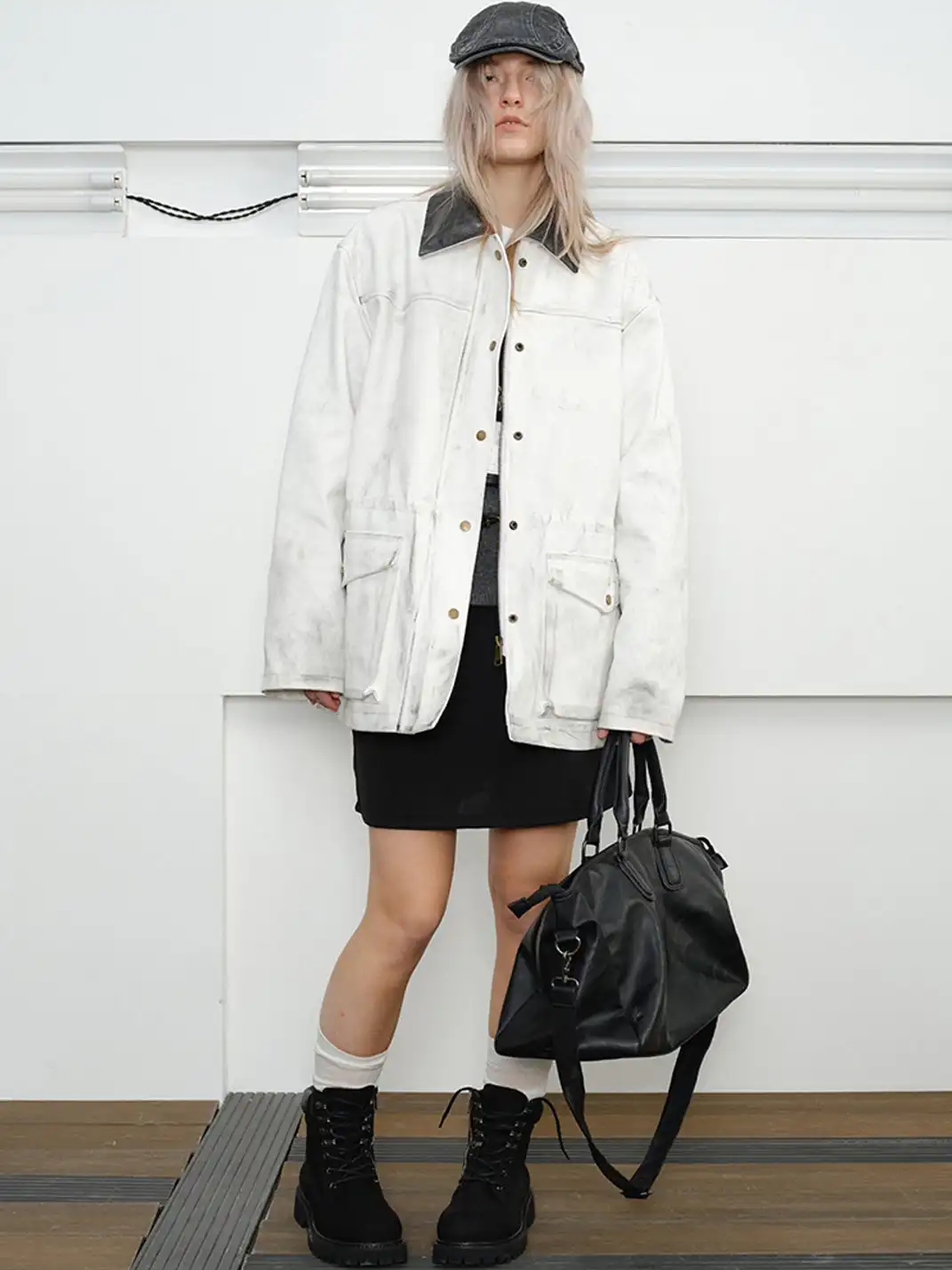 KREATE | Beaded Canvas Faux Snakeskin Jacket