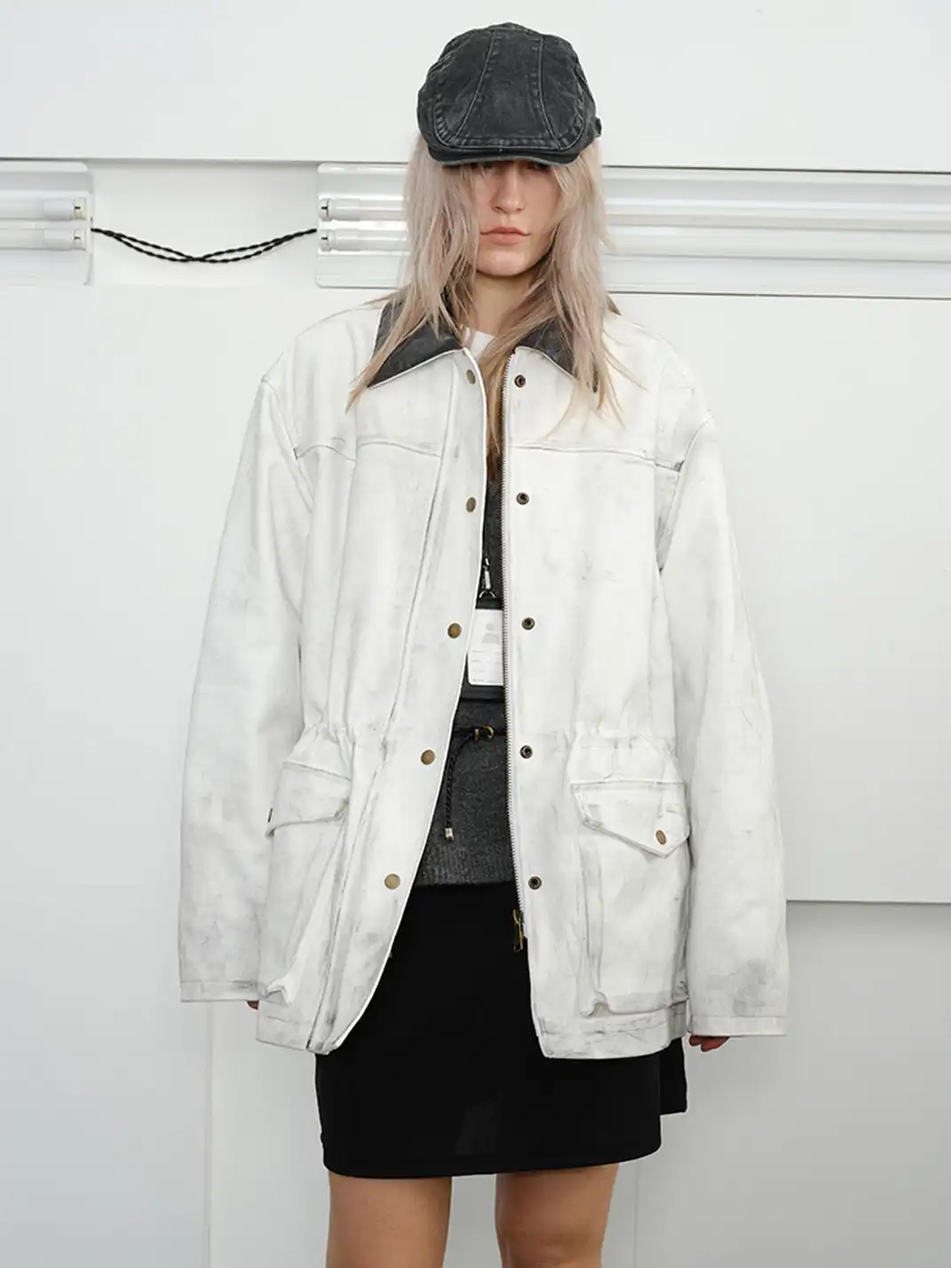 KREATE | Beaded Canvas Faux Snakeskin Jacket