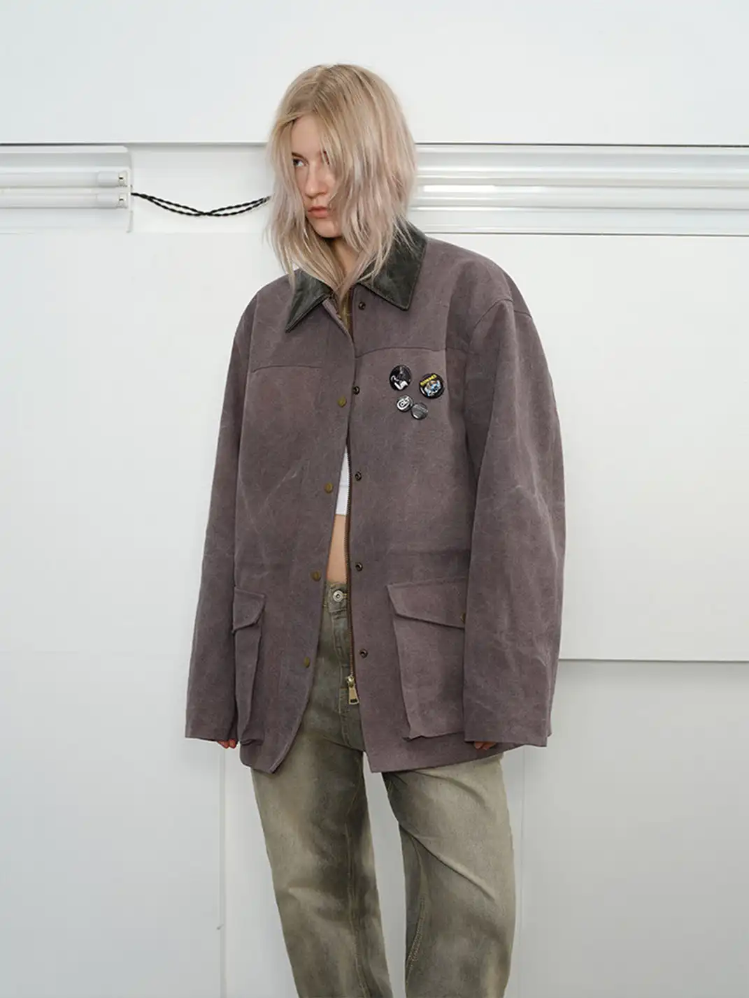 KREATE | Beaded Canvas Faux Snakeskin Jacket