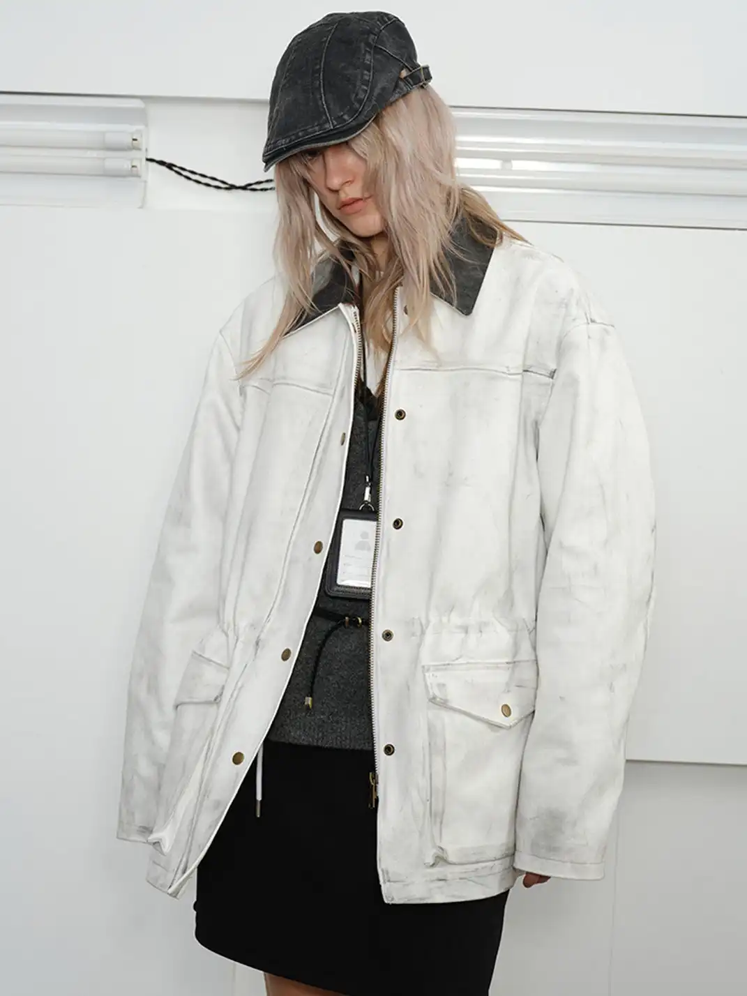 KREATE | Beaded Canvas Faux Snakeskin Jacket