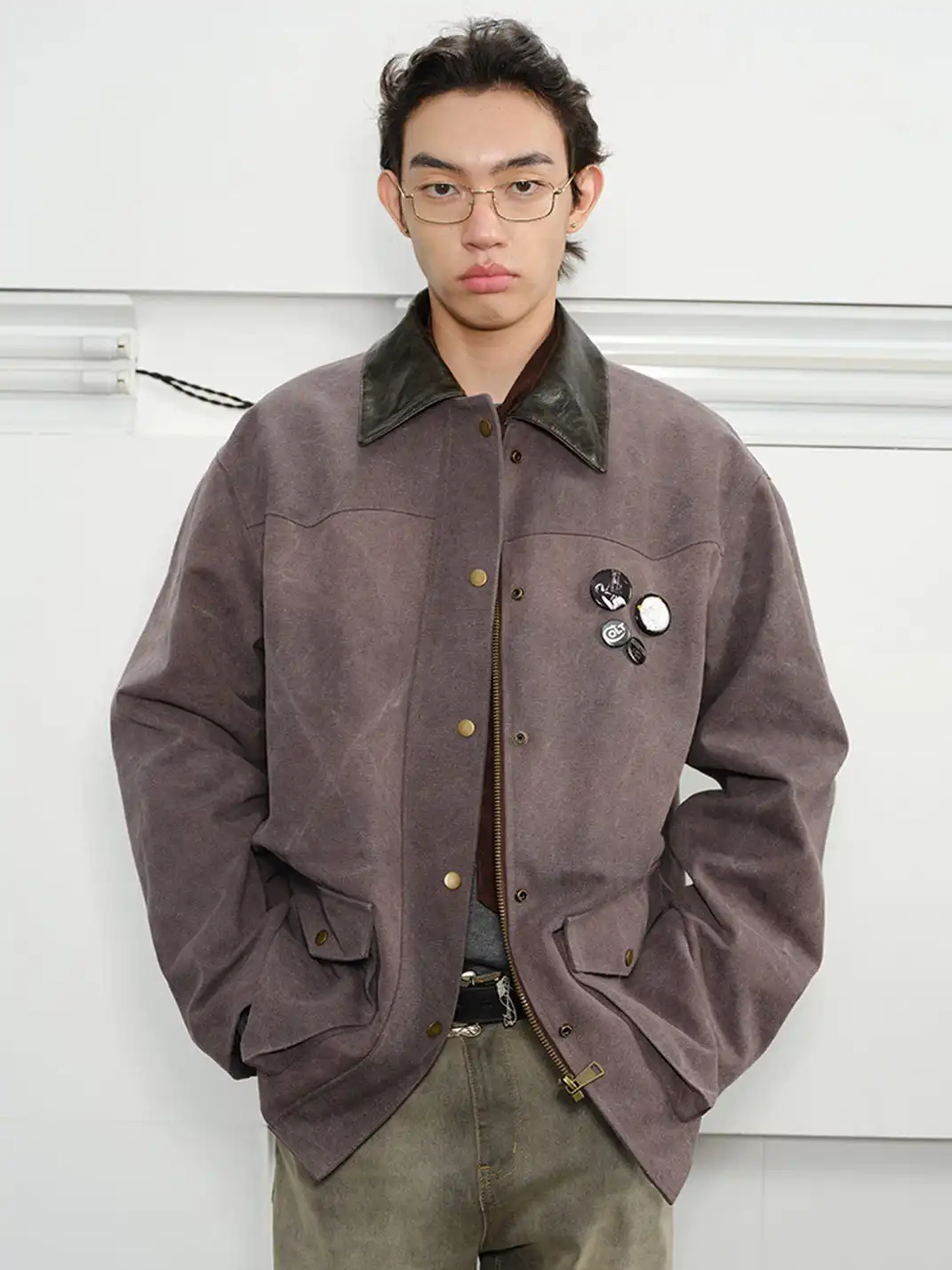 KREATE | Beaded Canvas Faux Snakeskin Jacket