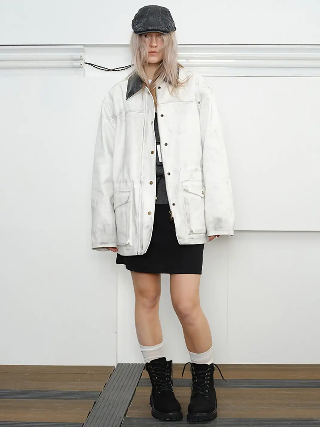 KREATE | Beaded Canvas Faux Snakeskin Jacket