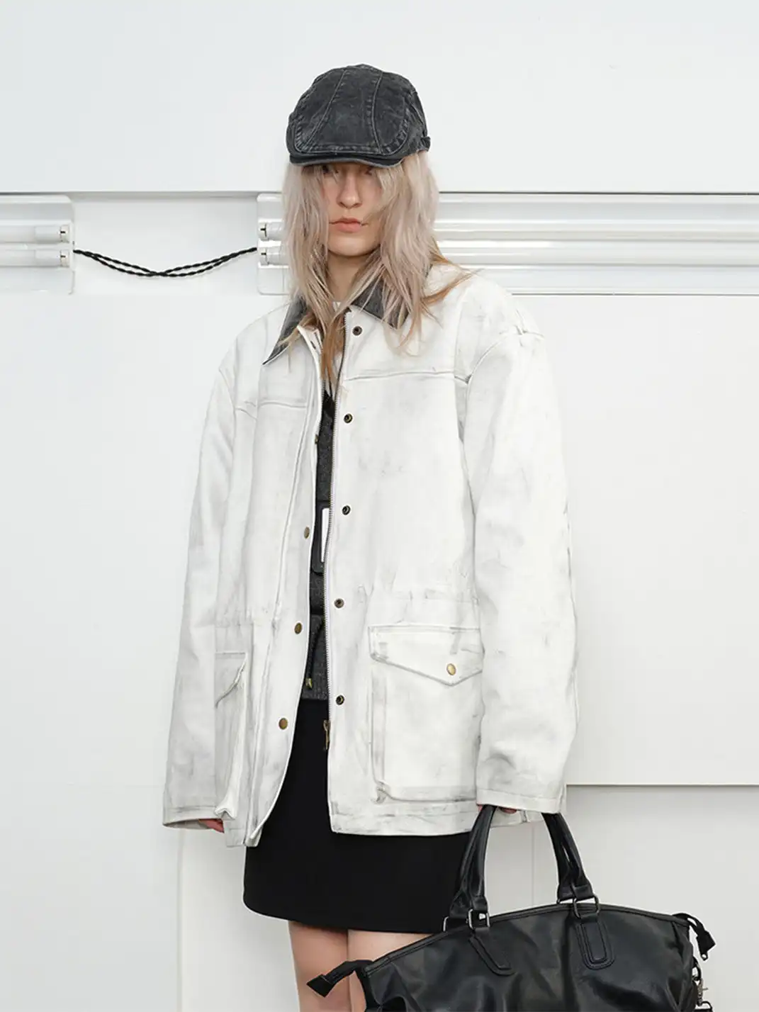 KREATE | Beaded Canvas Faux Snakeskin Jacket