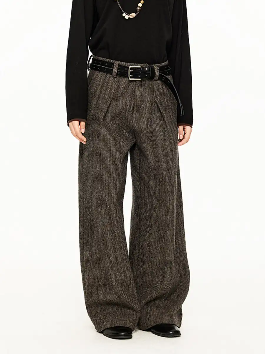 KREATE | Wool Pleated Wide-leg Trousers - 4