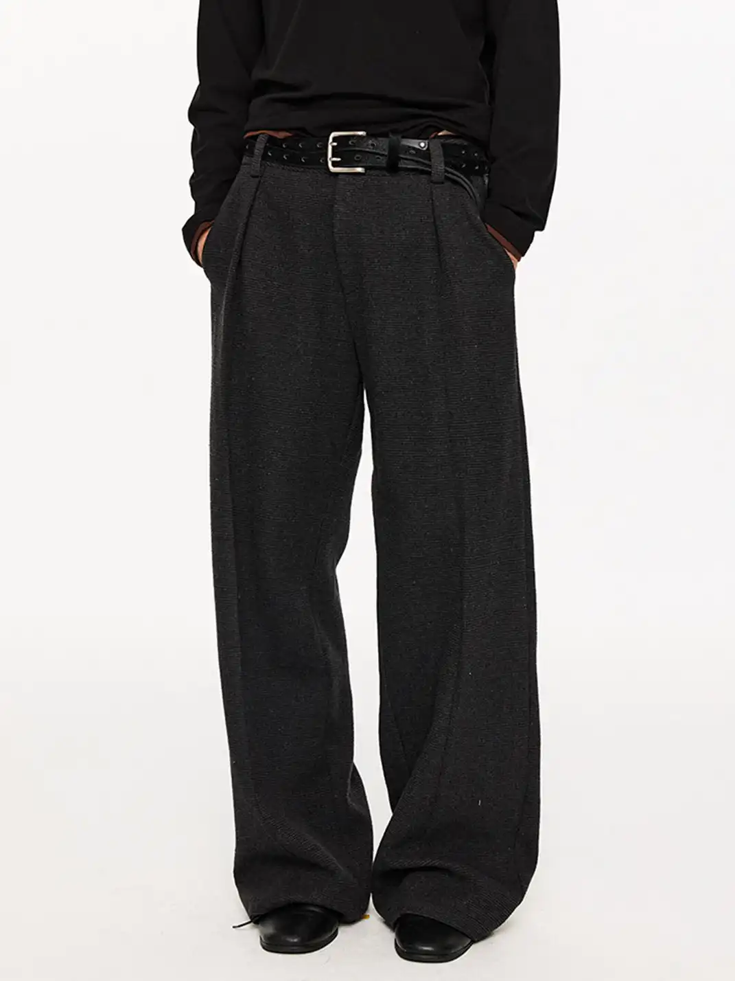 KREATE | Wool Pleated Wide-leg Trousers