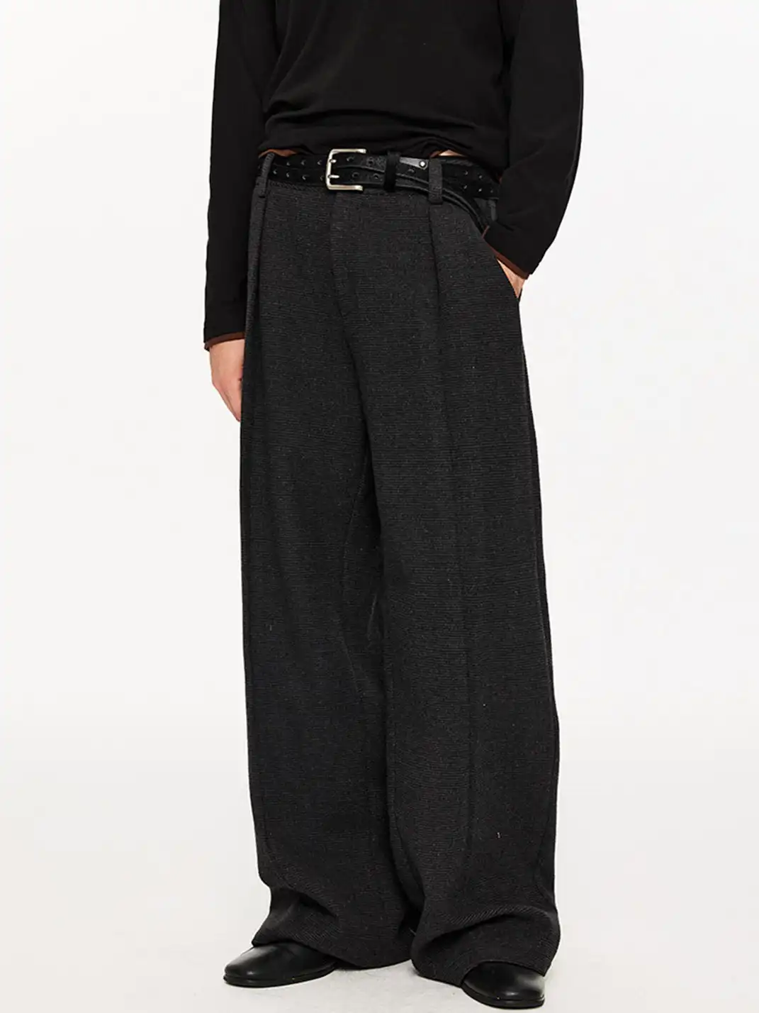 KREATE | Wool Pleated Wide-leg Trousers