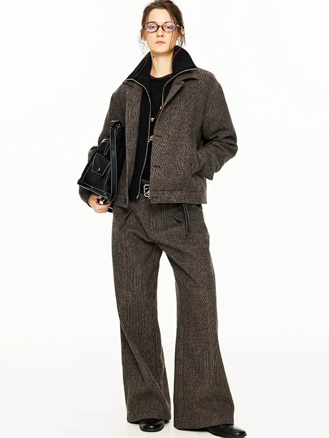 KREATE | Wool Pleated Wide-leg Trousers