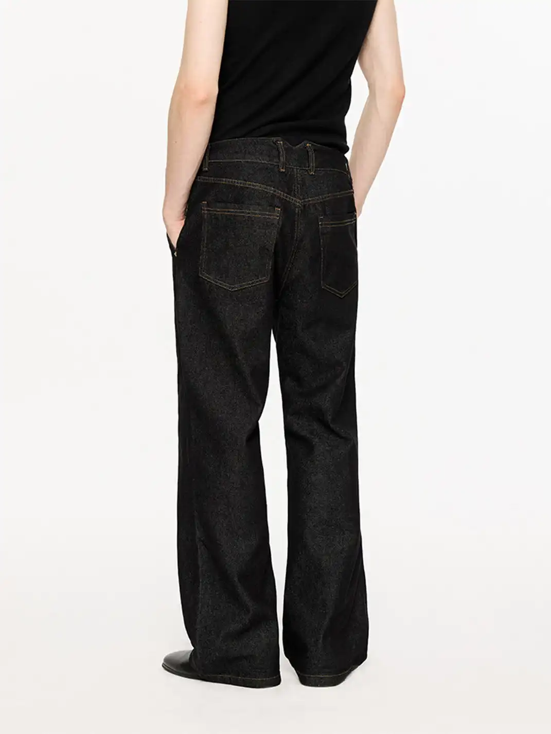 KREATE | Floral Jacquard Color-blocked Denim Jeans