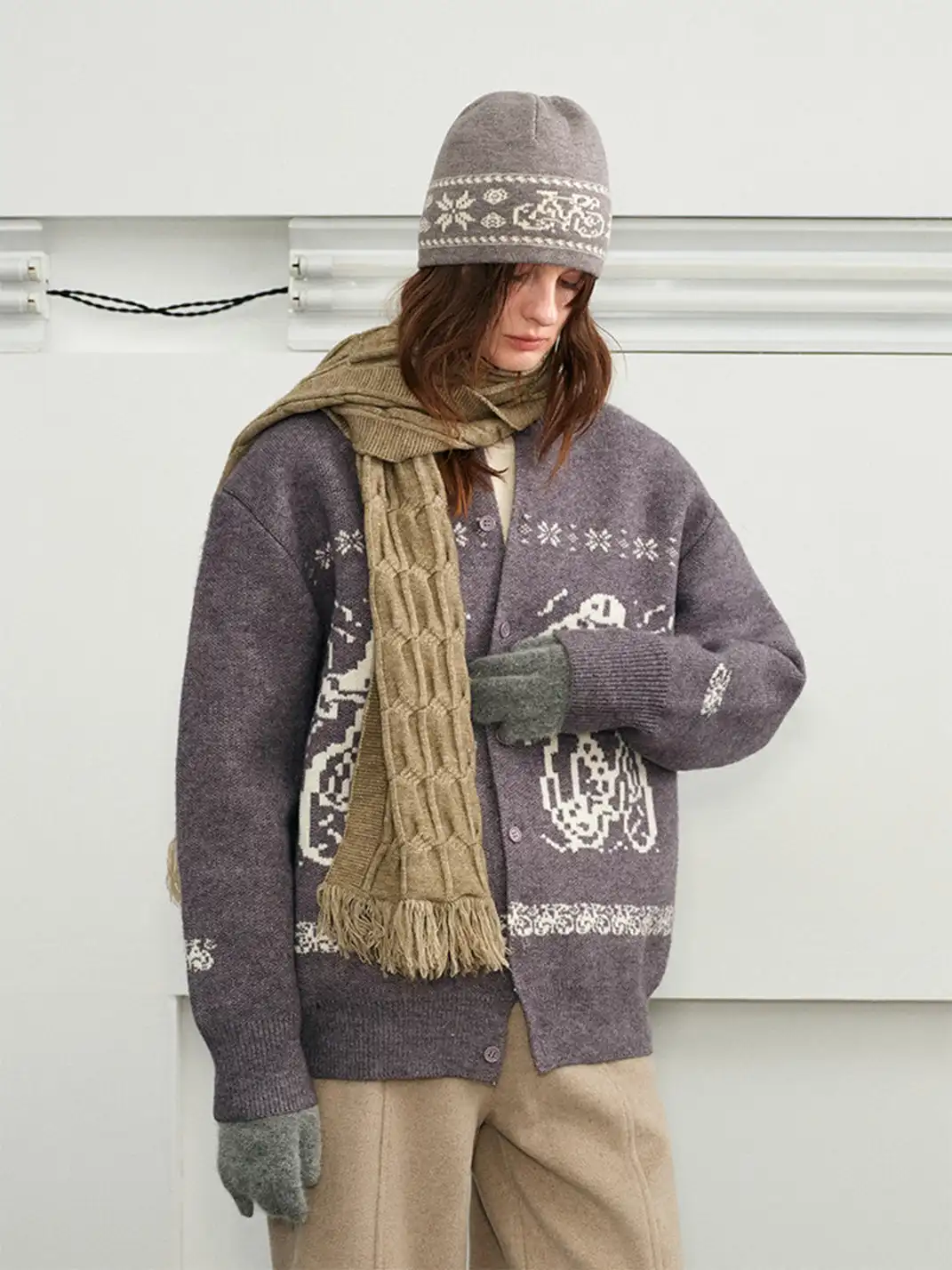 KREATE | Arctic Velvet Chunky Knit Cable Scarf