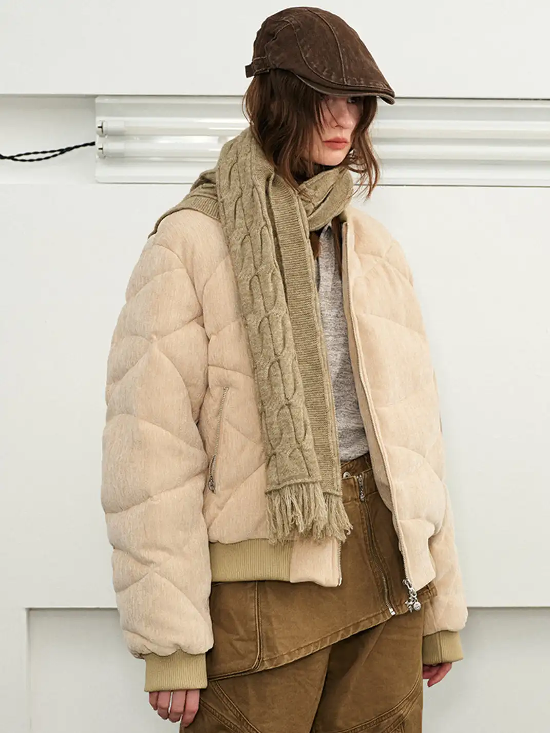 KREATE | Arctic Velvet Chunky Knit Cable Scarf