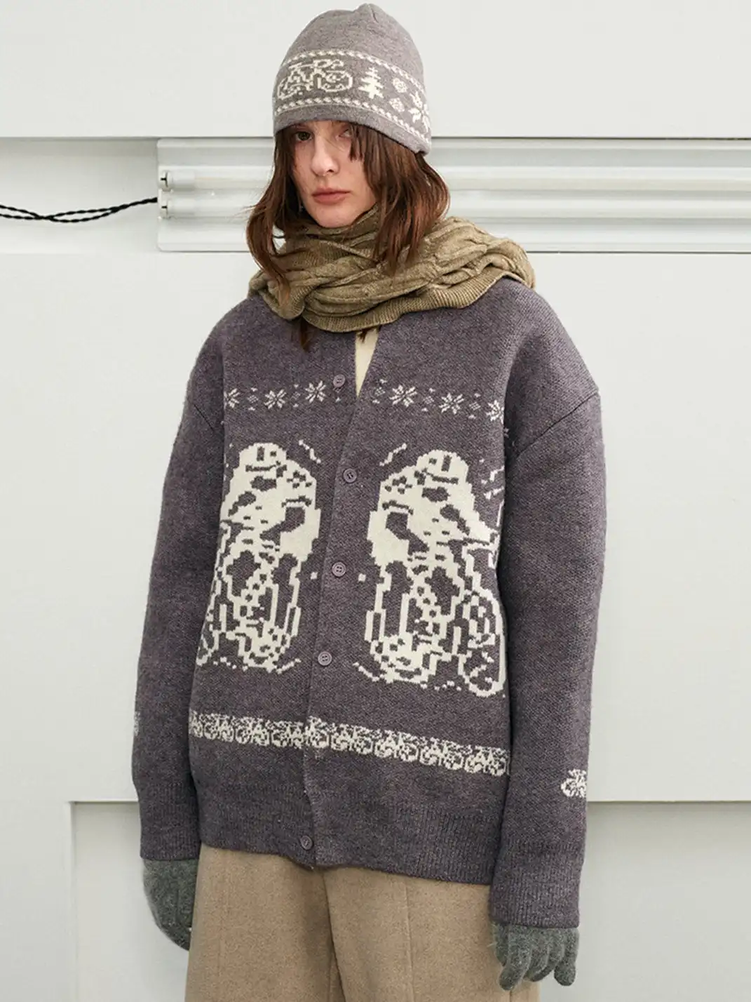 KREATE | Arctic Velvet Chunky Knit Cable Scarf