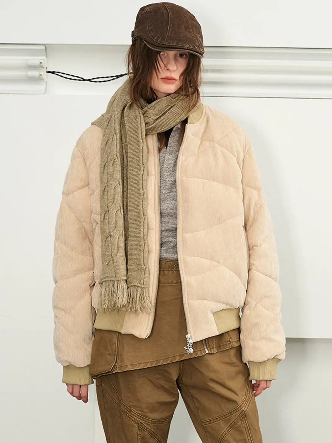 KREATE | Arctic Velvet Chunky Knit Cable Scarf