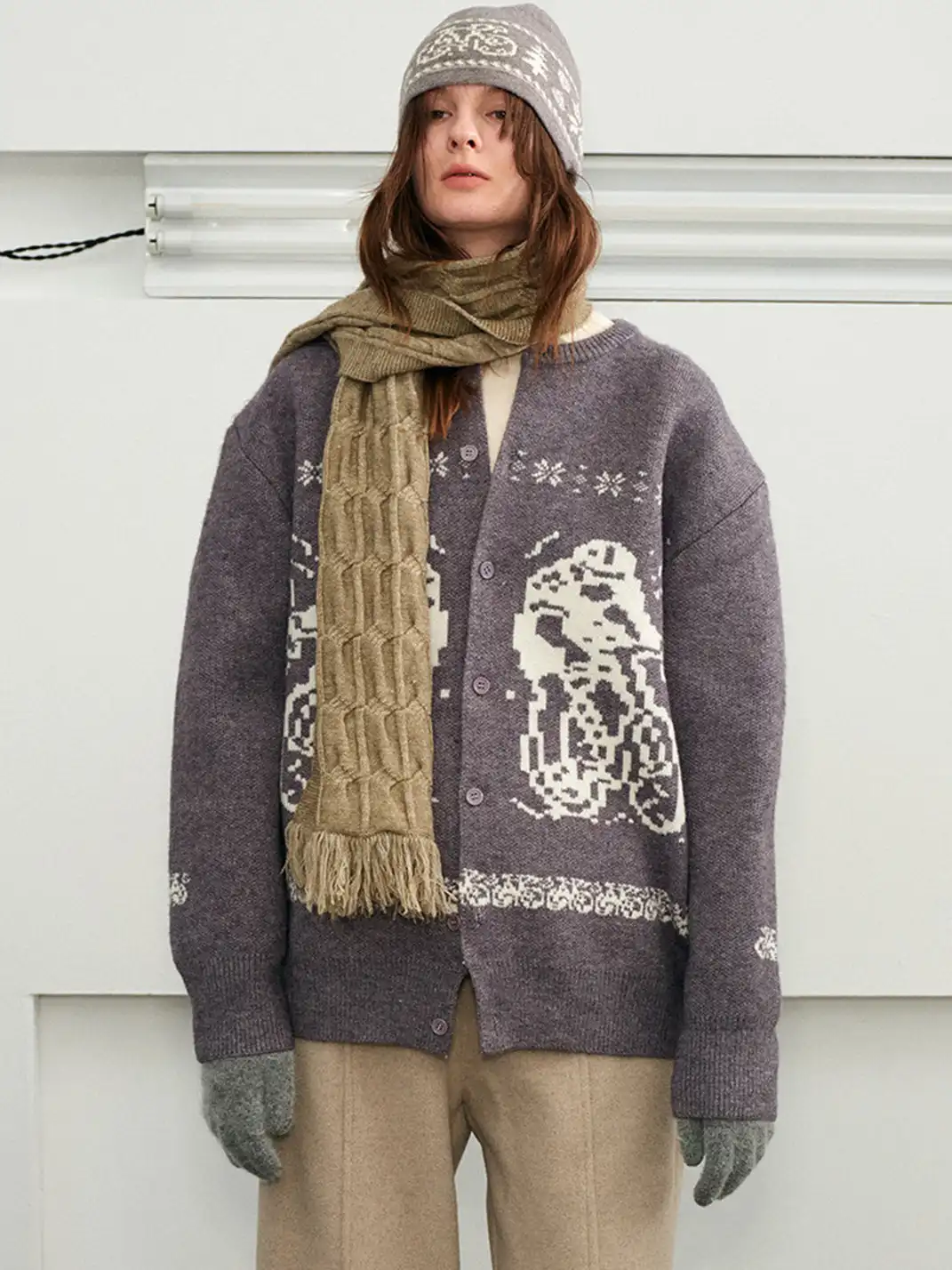 KREATE | Arctic Velvet Chunky Knit Cable Scarf