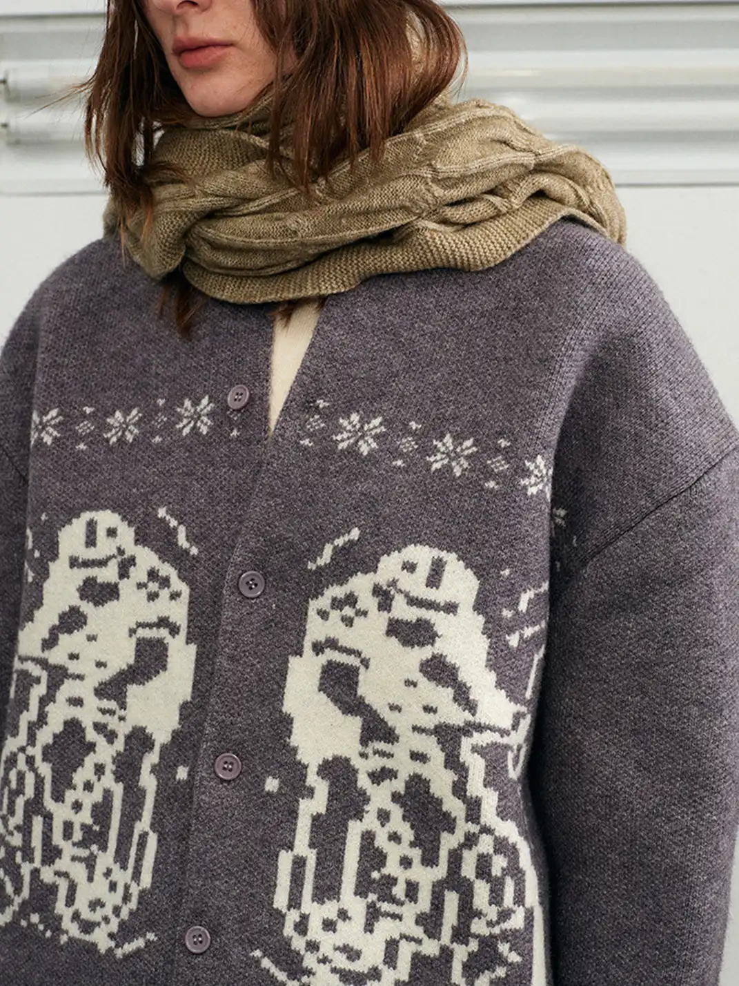 KREATE | Arctic Velvet Chunky Knit Cable Scarf