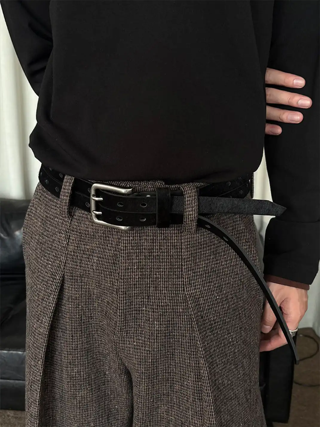 KREATE | Top-grain Cowhide Asymmetrical Genuine Leather Belt