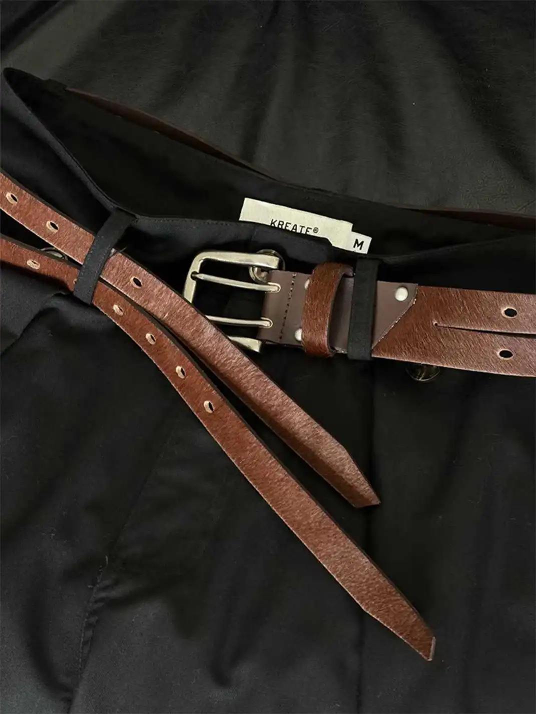 KREATE | Top-grain Cowhide Asymmetrical Genuine Leather Belt