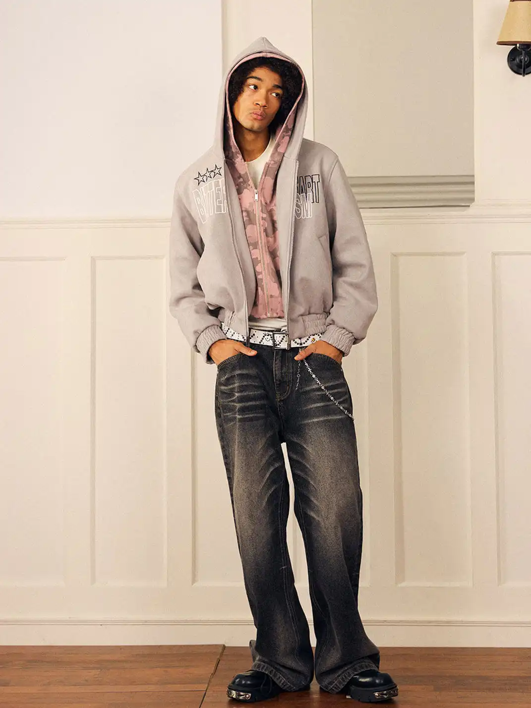 DONSMOKE | Suede Faux Two-Piece Jacket