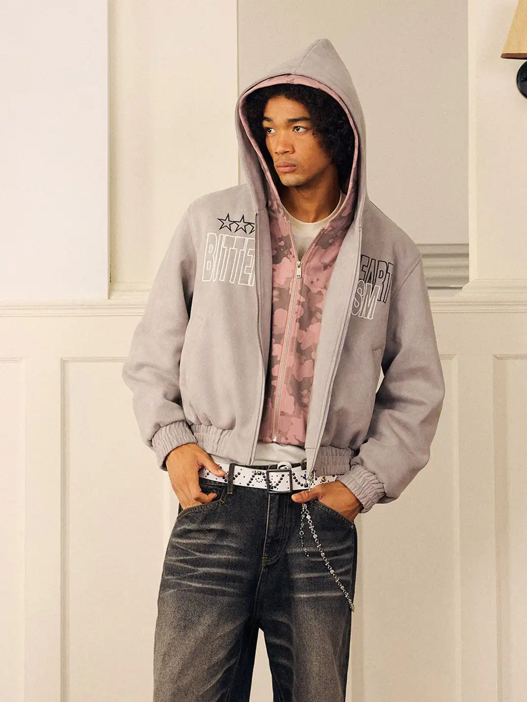DONSMOKE | Suede Faux Two-Piece Jacket