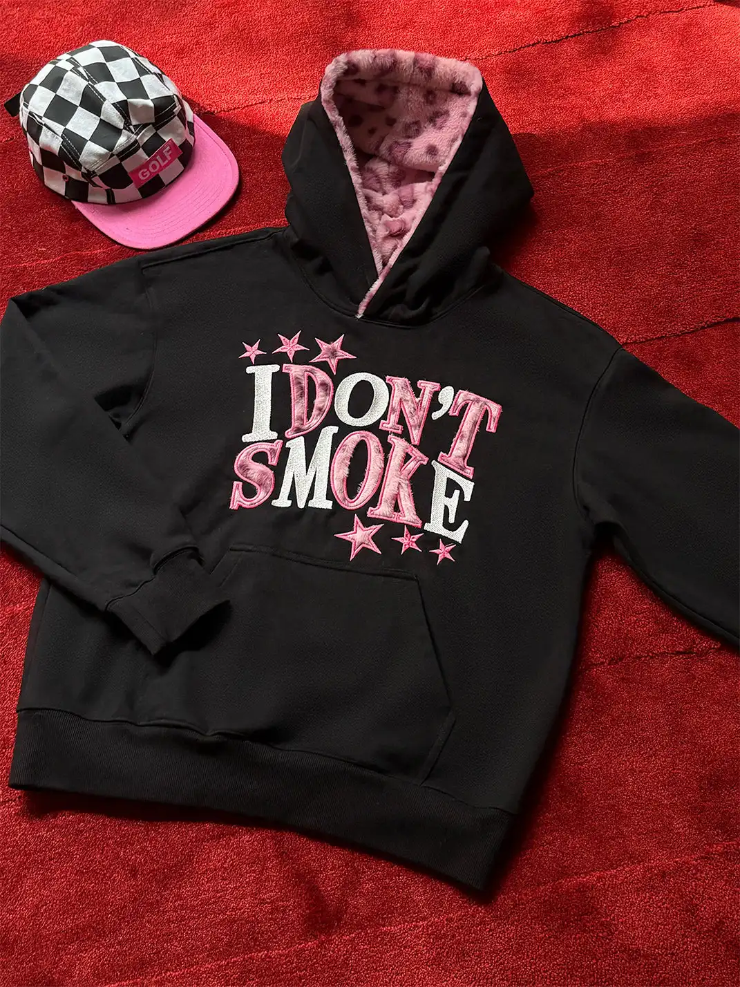 DONSMOKE | Leopard Print Star Appliqué Sweatshirt