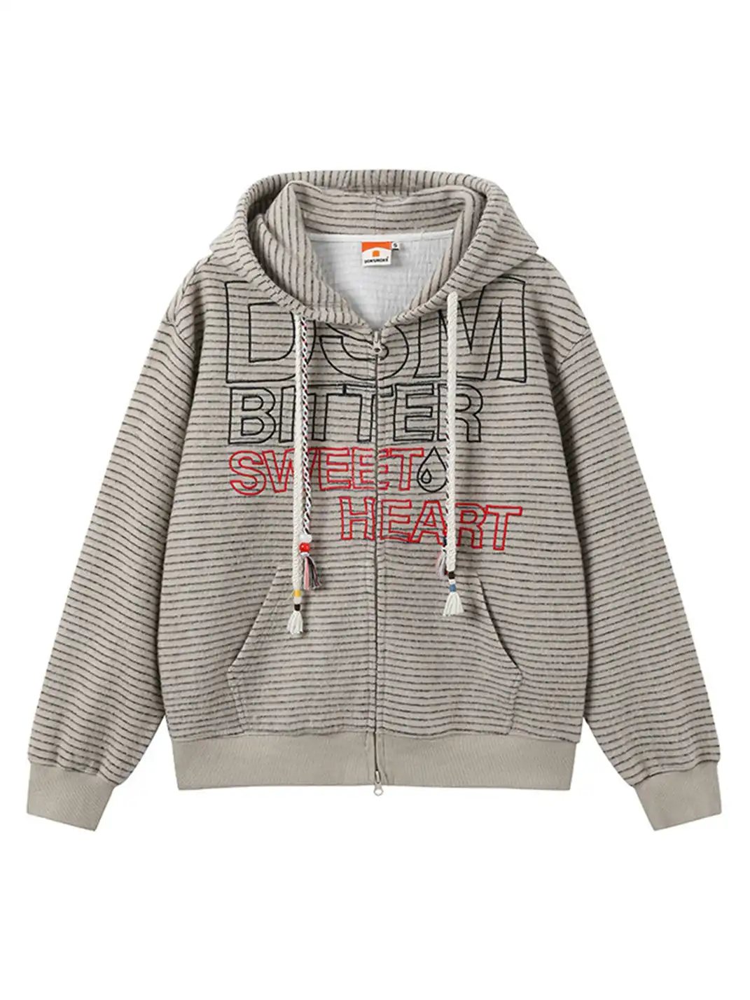 DONSMOKE | Composite Striped Rabbit Fur Knit Sweatshirt