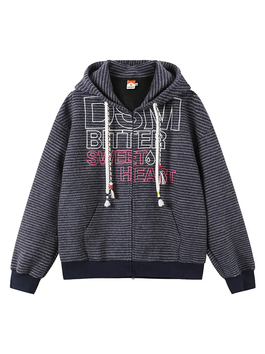 DONSMOKE | Composite Striped Rabbit Fur Knit Sweatshirt