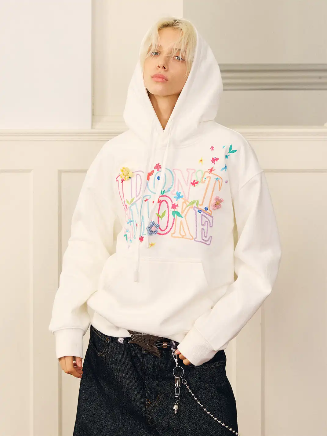 DONSMOKE | Colorful Letter Print Hoodie