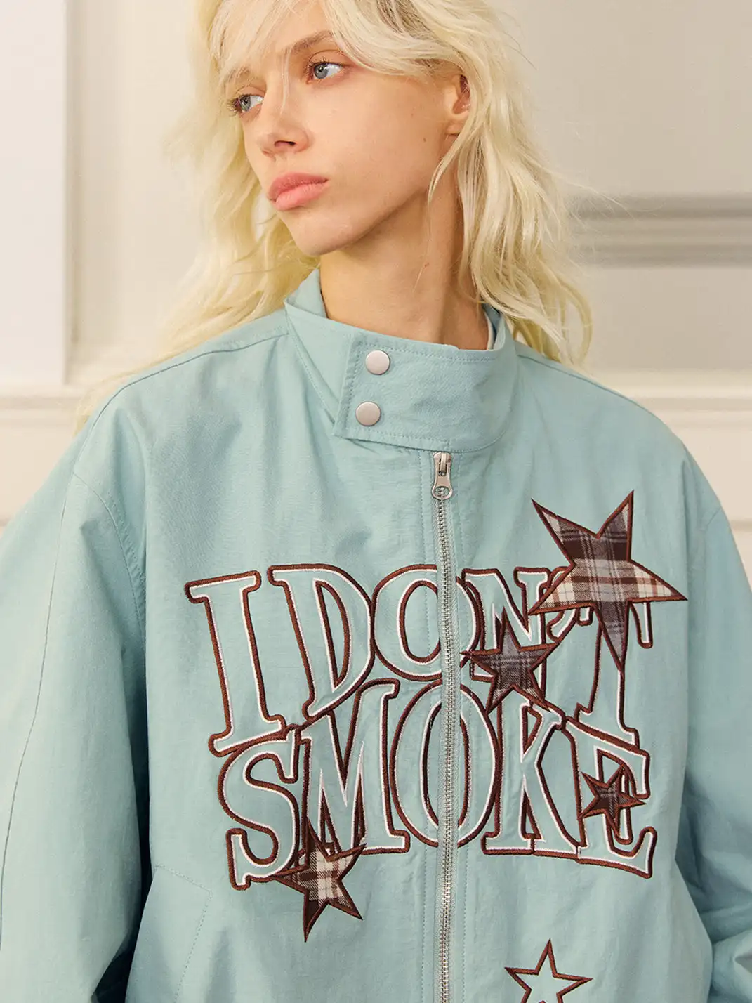 DONSMOKE | Star-patterned Large Logo Jacket