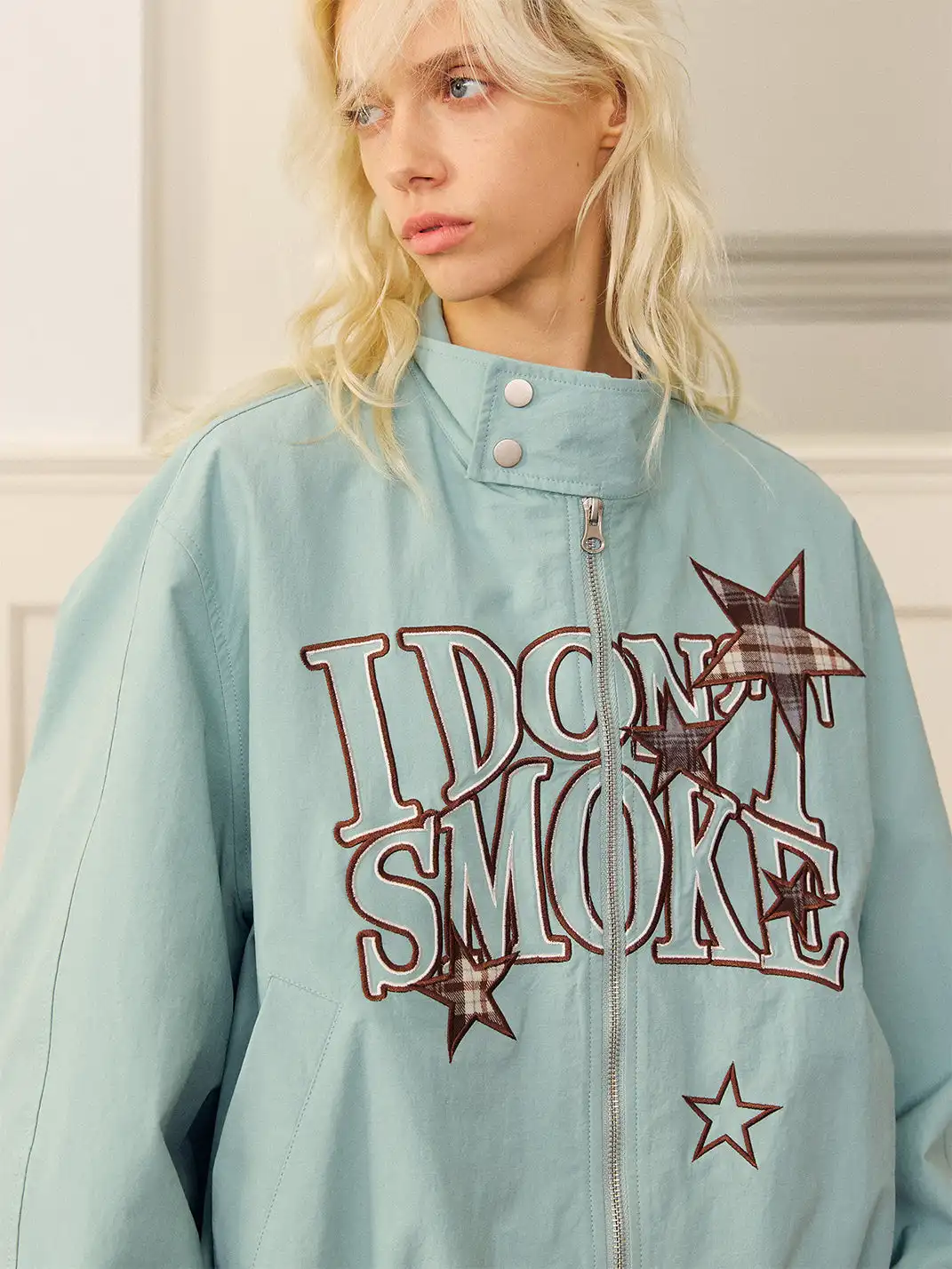 DONSMOKE | Star-patterned Large Logo Jacket