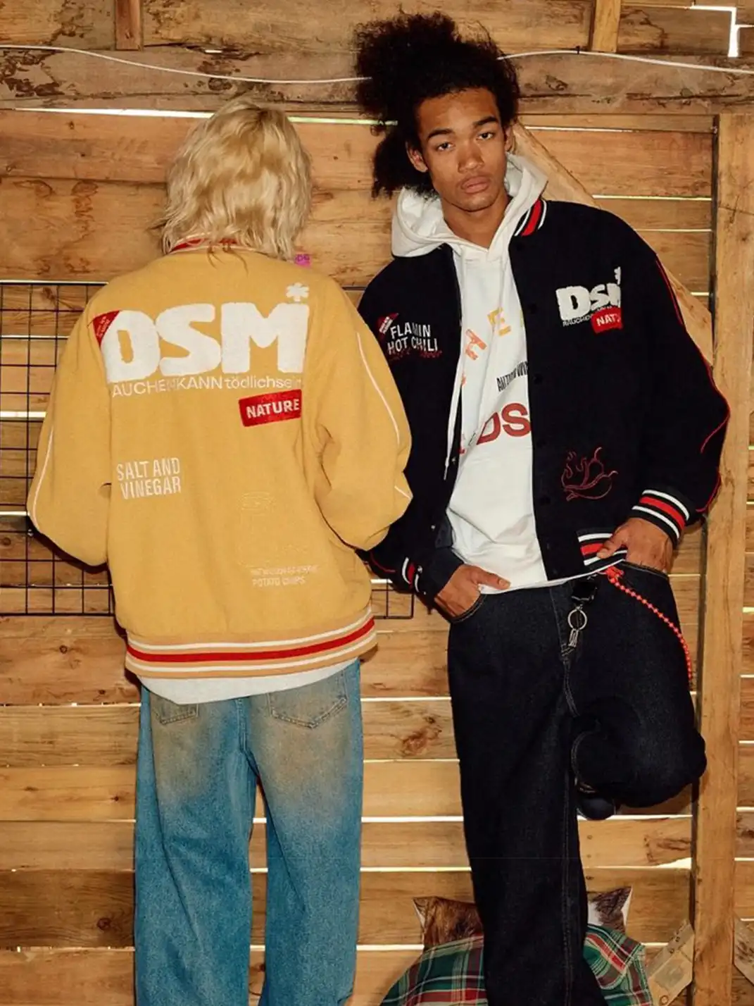 DONSMOKE | Wavy Textured Corduroy Baseball Jacket
