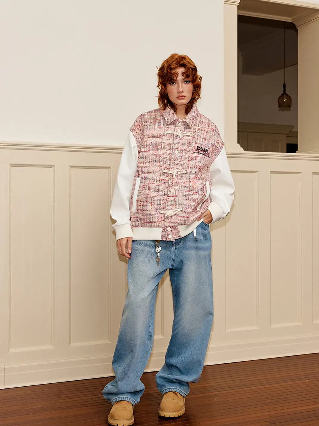 DONSMOKE | Horn-Buttoned Colorful Yarn Jacket