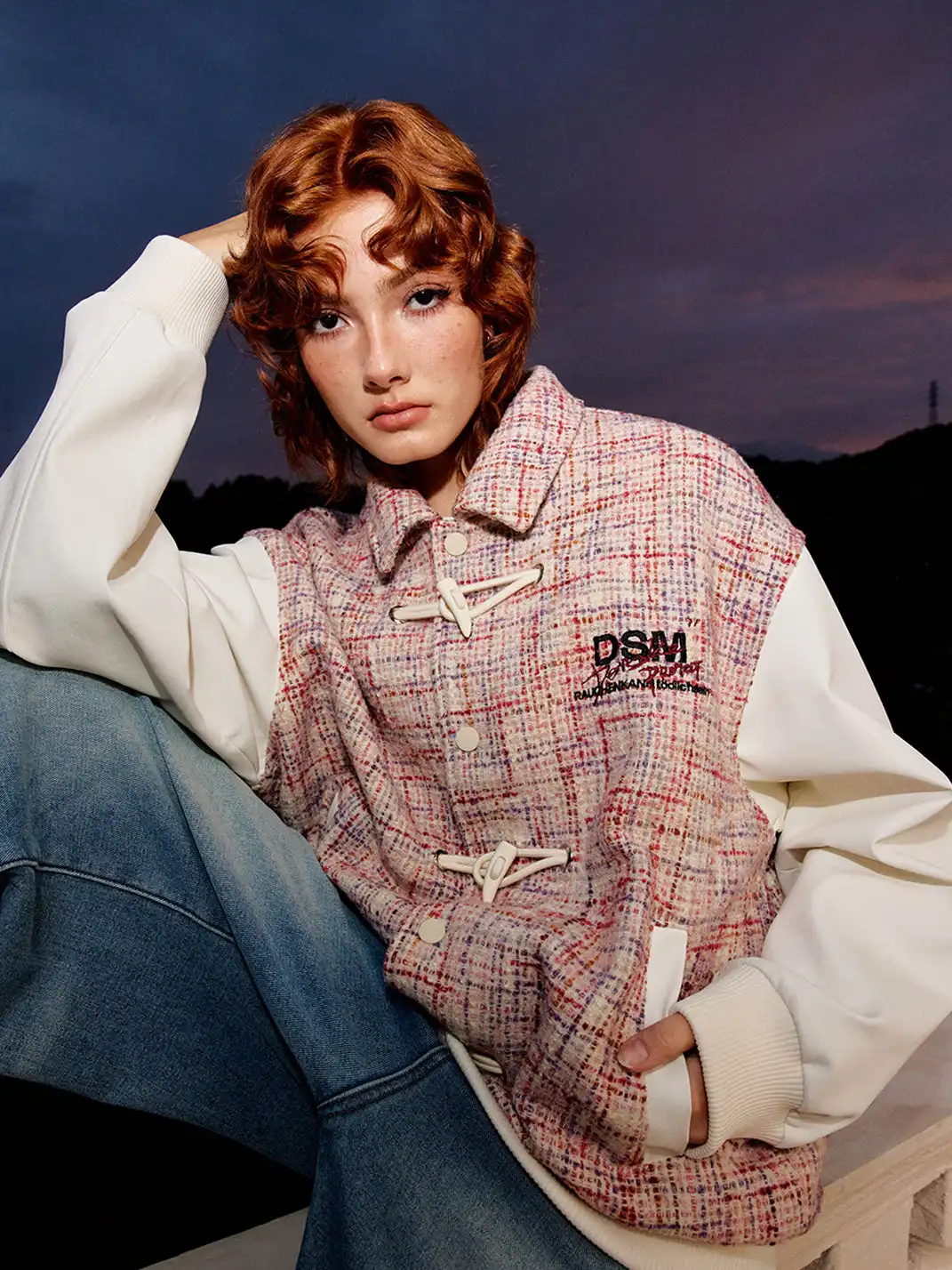 DONSMOKE | Horn-Buttoned Colorful Yarn Jacket