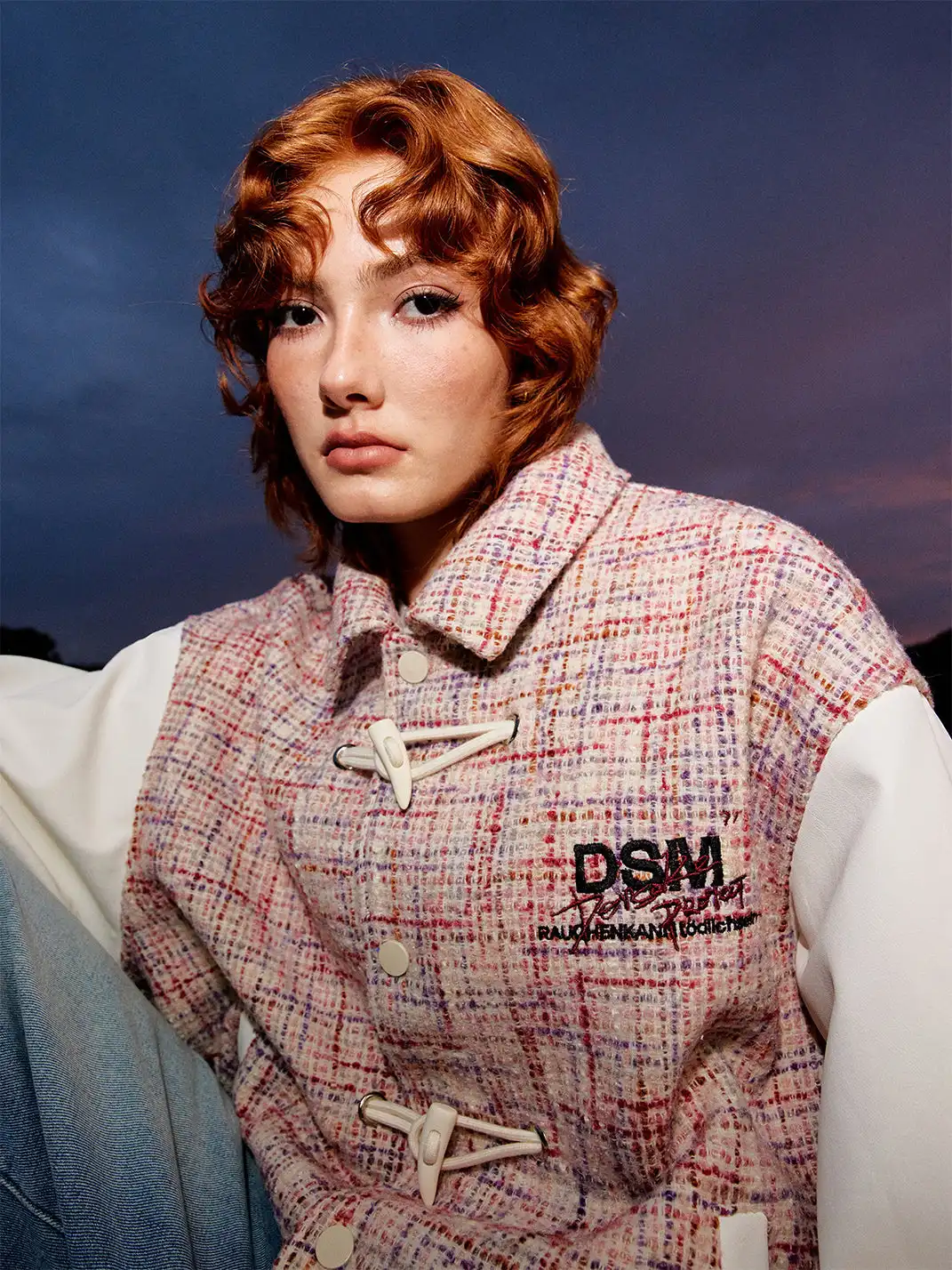 DONSMOKE | Horn-Buttoned Colorful Yarn Jacket