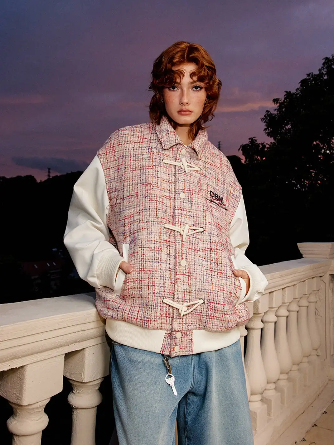 DONSMOKE | Horn-Buttoned Colorful Yarn Jacket